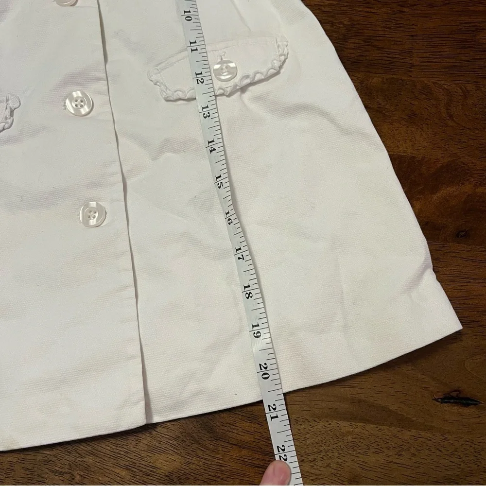 Janie and Jack White Scalloped Peter Pan Collar Trench Coat 12-24 Months